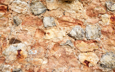 Flint rocks in a wall