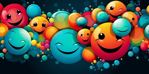Fotobehang colorful smile bubble background Generated AI © bahadirbermekphoto