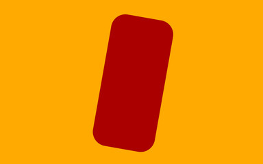 single red rectangles silting and falling slowly onto a plain yellow gold background