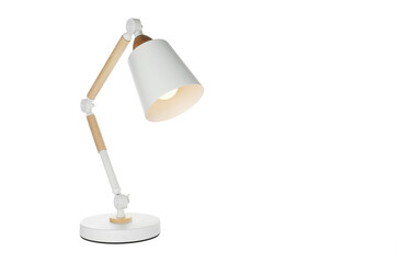 Stylish modern table lamp isolated on white