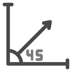 Angle Greyscale Glyph Icon