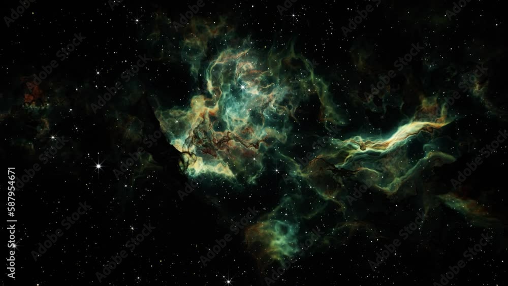 Canvas Prints flying through deep space stars and nebula. realistic 3d animation