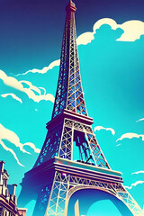 The Eiffel Tower of paris - obrazy, fototapety, plakaty
