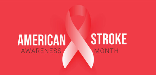 American stroke awareness month. Template for background, banner, card, poster. Vector illustration. 