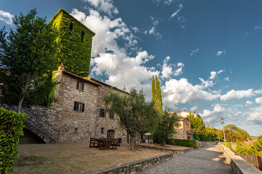 View of Frontino's village in the Italian region of Marche.