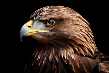 Fototapeta premium Bald Headed Eagle, close up shot with blurred background generated by Ai