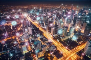 Obraz na płótnie Canvas The Connected City: A Visionary Landscape of 5G-Powered Smart City and Digital Society 6