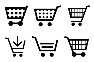 Shopping carts icon set