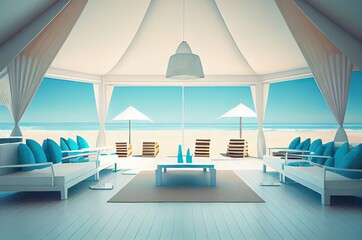 Outdoor Beach Lounge Generative AI