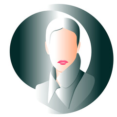 Modern fashion vector illustration of abstract young woman wearing elegant off-season urban clothes