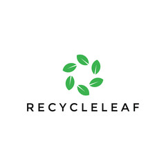 recycle green leaf logo design