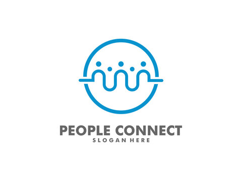 Creative people logo design template, social people logo vector