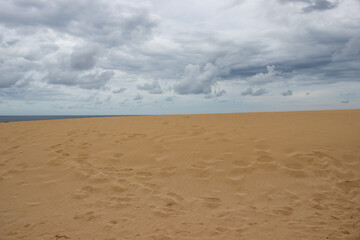 Desert and Atlantic ocean,, Corralejo, Spain