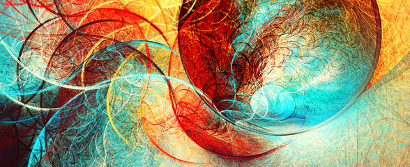 Abstract bright color painting background. Dynamic artistic paint. Fractal artwork for creative graphic design