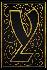 Vintage golden initials design alphabet Y