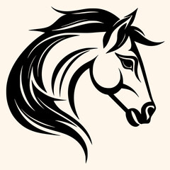 Horse vector for logo or icon,clip art, drawing Elegant minimalist style,abstract style Illustration