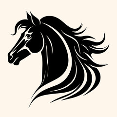 Horse vector for logo or icon,clip art, drawing Elegant minimalist style,abstract style Illustration