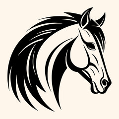 Horse vector for logo or icon,clip art, drawing Elegant minimalist style,abstract style Illustration