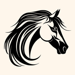 Horse vector for logo or icon,clip art, drawing Elegant minimalist style,abstract style Illustration