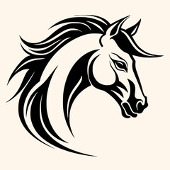 Fototapeta na wymiar Horse vector for logo or icon,clip art, drawing Elegant minimalist style,abstract style Illustration