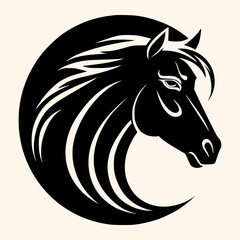 Horse vector for logo or icon,clip art, drawing Elegant minimalist style,abstract style Illustration