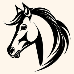 Horse vector for logo or icon,clip art, drawing Elegant minimalist style,abstract style Illustration
