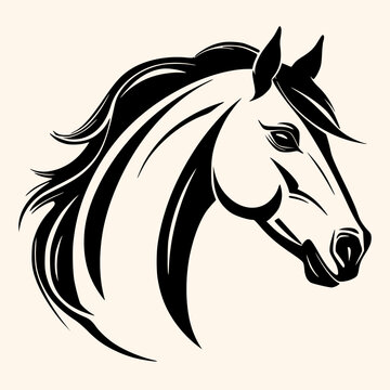 Horse vector for logo or icon,clip art, drawing Elegant minimalist style,abstract style Illustration