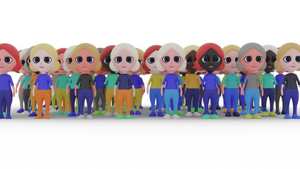 group of 3d people