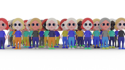 group of 3d people