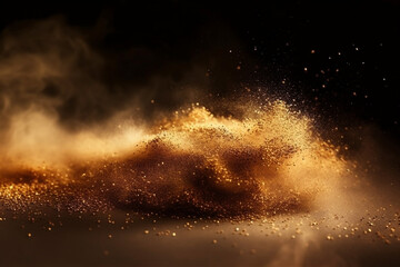A mesmerizing illustration of glittering dust and particles, evoking the magic and mystery of the cosmos. Ai generated.