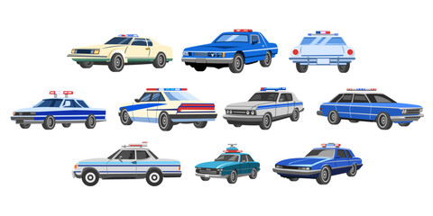 Police Car vector set collection graphic clipart design © pisut