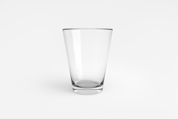 Empty glass on white background. 3d render