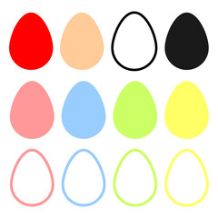 Egg icons, graphic design template, Easter set signs, vector illustration
