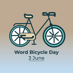 Vector hand drawn world bicycle day illustration