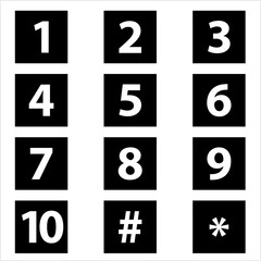 Number Center Aligned Inside Rectangle One To Ten