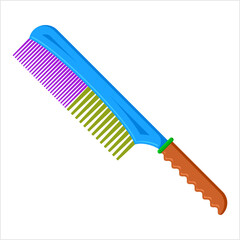 Comb Icon, Teeth Tool With Handle Used To Untangle, Style, Clean Hair