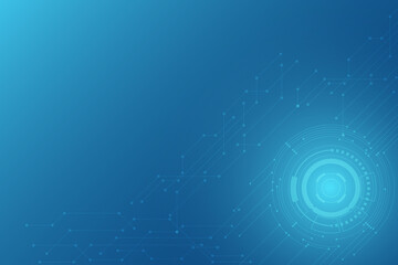 Blue Connection power light. Technology background with line and connection to cloud network. Negative and blank space.