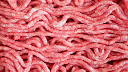 close-up of raw ground beef