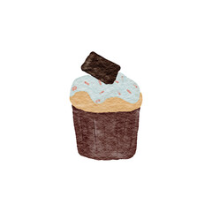 Watercolor illustration cupcakes. Calm colors. On isolated background. Can be used for stationery design, clothing print, phone case design, phone screen wallpaper