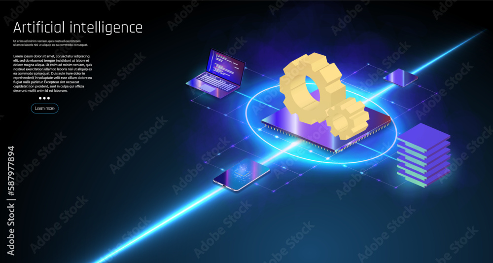Poster artificial intelligence chatbot on technology background, ai chatbot concept concept. artificial int