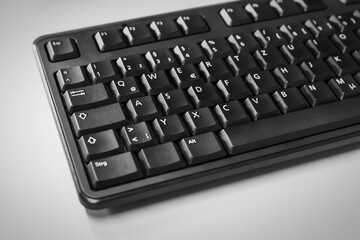 computer keyboard on desk