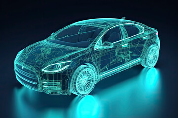 3D illustration of electric car This image doesn`t contain any visible trademarked products