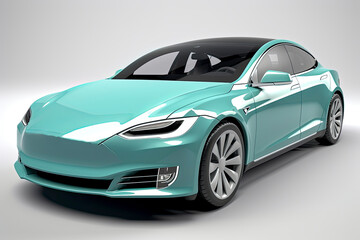 Naklejka premium 3D illustration of electric car This image doesn`t contain any visible trademarked products