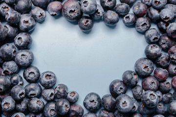 Blueberry heart shape symbol concept for healthy eating and lifestyle