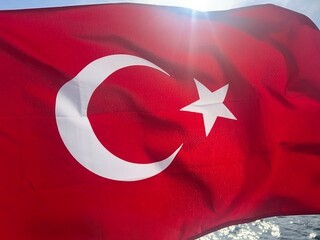 turkish flag in the wind in Turkey