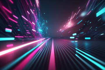 abstract futuristic  background with pink blue glowing neon moving high speed wave lines and bokeh lights. Data transfer concept Fantastic wallpaper