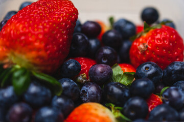 Juicy and Vibrant Blueberries and Strawberries: A Delicious and Nutritious Summer Treat