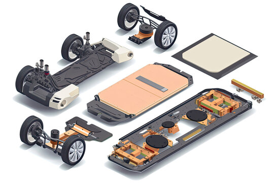 Modern Electric Car Chassis Design Battery Modular Platform Skateboard Module Pack Board With Wheels