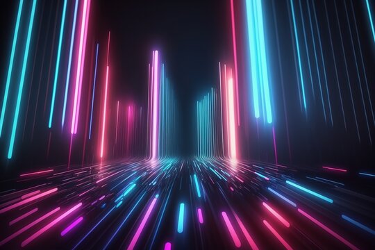 abstract futuristic  background with pink blue glowing neon moving high speed wave lines and bokeh lights. Data transfer concept Fantastic wallpaper