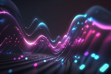 abstract futuristic  background with pink blue glowing neon moving high speed wave lines and bokeh lights. Data transfer concept Fantastic wallpaper